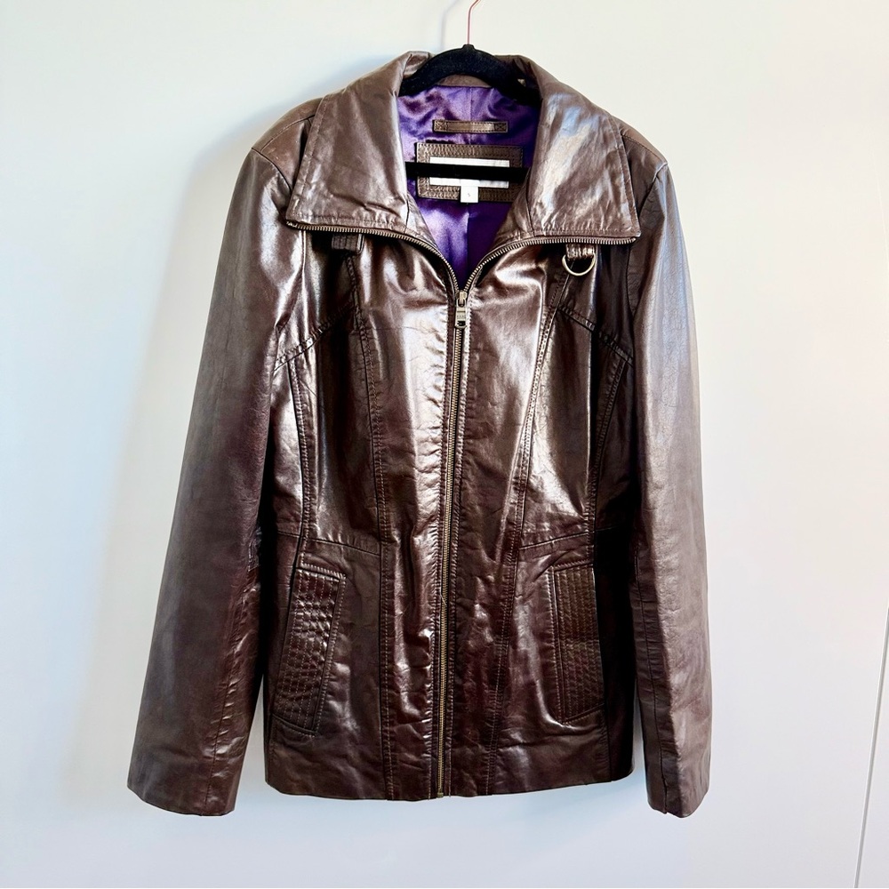 Marc New York Leather Jacket Dark Brown